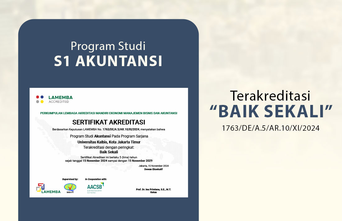 Akreditasi S1 Akuntansi Kalbis University